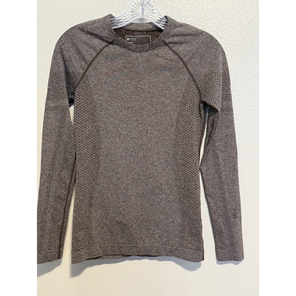 FIGS Women's Salta Seamless sz. XS Heathered Brown Workwear Baselayer Underscrub